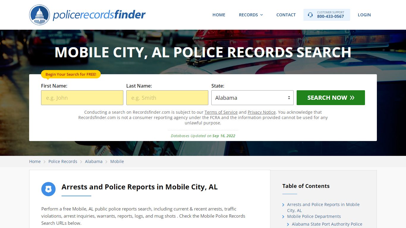 Mobile, Mobile County, AL Police Reports & Police Department Records